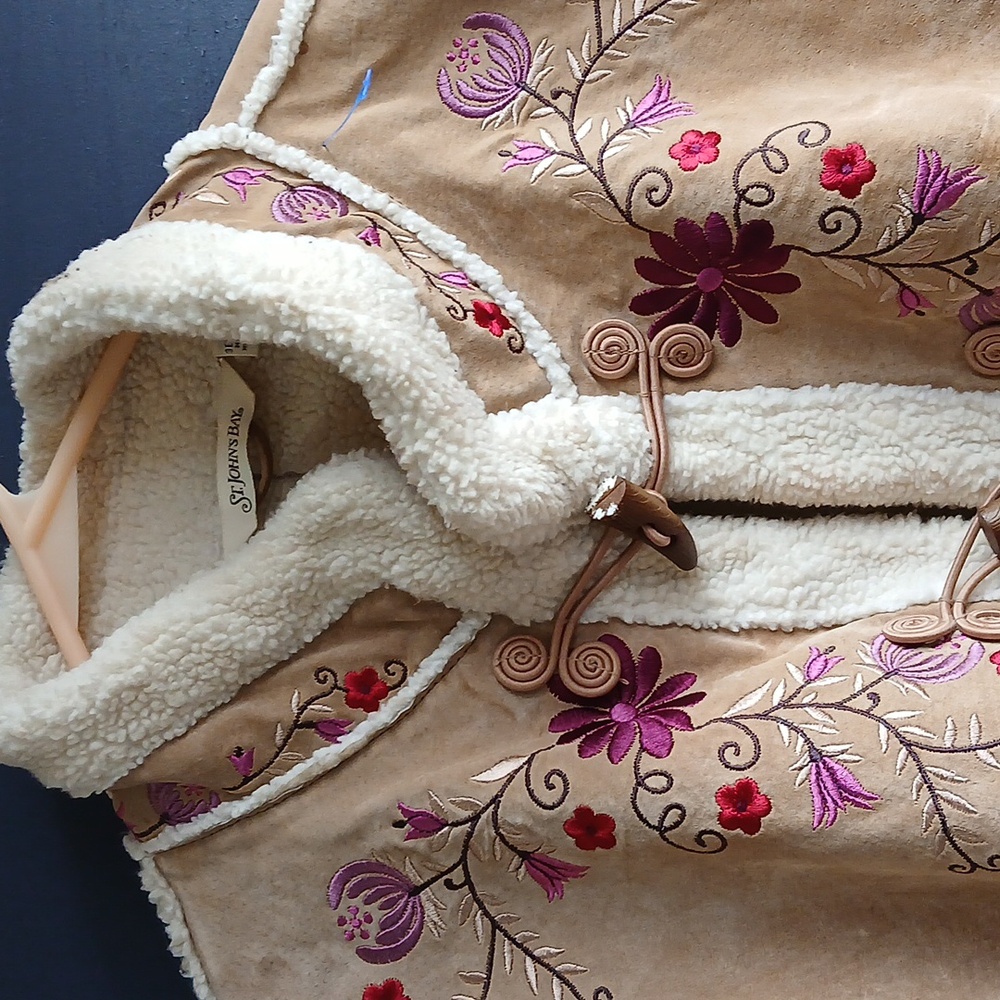 St. John's Bay Leather Tan Embroidered  Jacket Size 3x - Picture 3 of 7